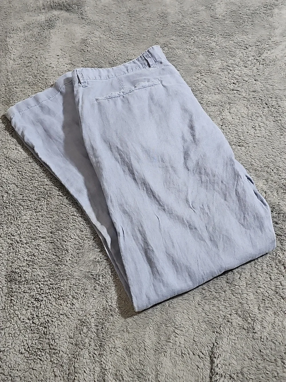 United Colors of Benetton Straight Leg 100% Linen Pants Pockets Belt Loops US 10 - Picture 2 of 13